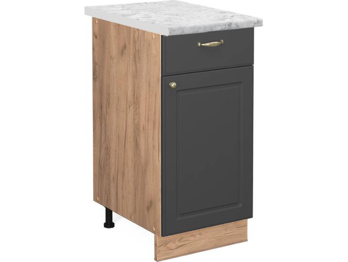 Meuble cuisine Vicco Fame-Line Anthracite-or 40cm \, PT Marbre\, Model 45484