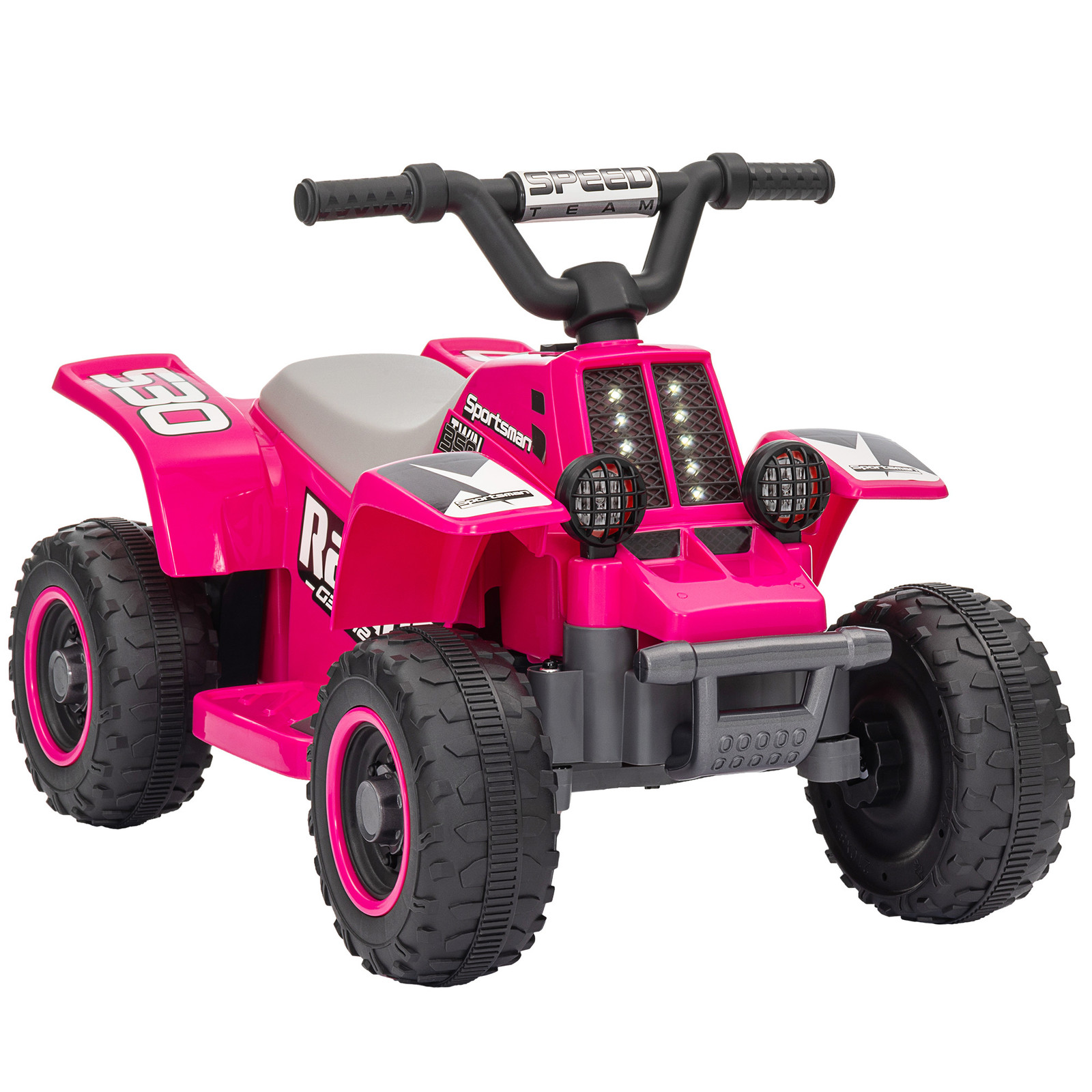 AIYAPLAY Elektrische quad voor kinderen met LED-verlichting, roze