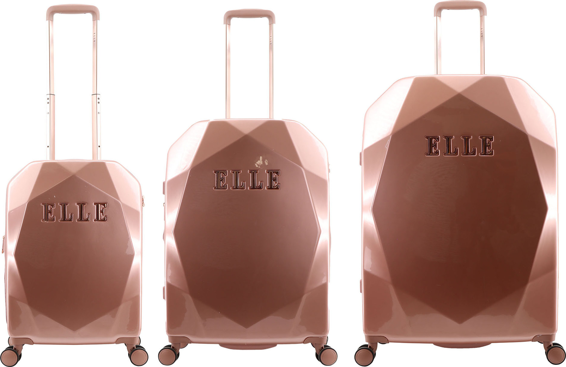 ELLE Koffer-Set ELLE mit vollständig gefüttertem Innenraum rose gold One Size