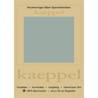 Spannbettlaken KAEPPEL "Spannbettlaken Biber", grün (jade), L:200cm, Biber, Obermaterial: 100% Baumwolle, Bettlaken, Spannbettlaken, 100% Baumwolle, kuschelig weich ideal für Winter