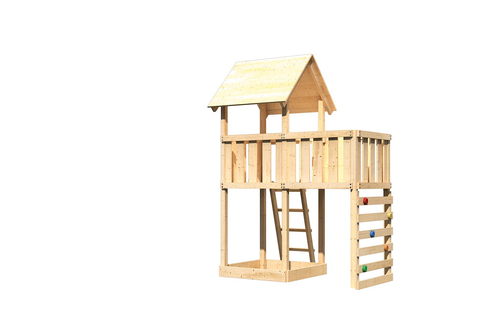 KARIBUHOLZT Akubi Lotti Satteldach natur ABP+Kletterwand 16938139