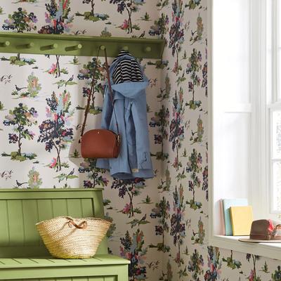 Vliestapete JOULES "Woodland Scene Dawn Grey", bunt, B:0,52m L:10m, Vlies, Tapeten, botanisch
