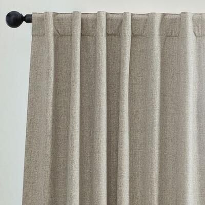 Threadmade Home Llc Ladora Curtain Panel, 52 x 84, Beige