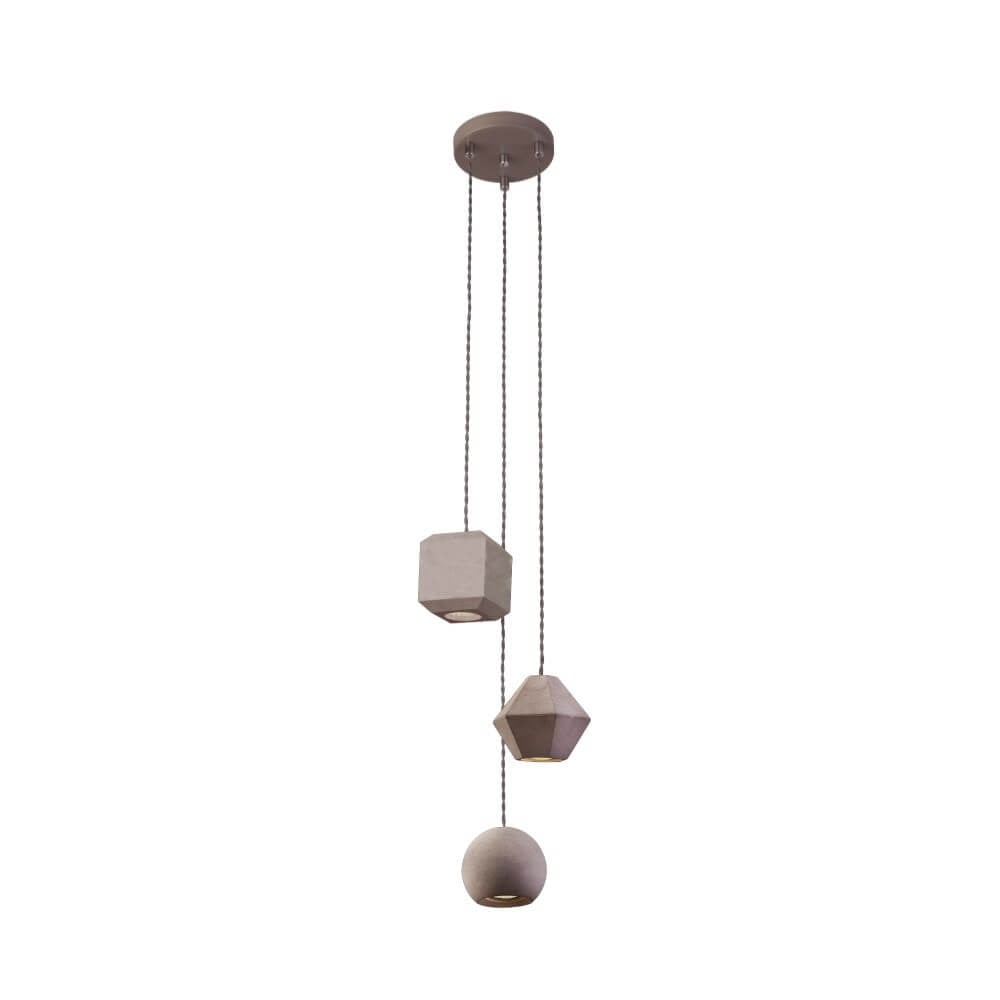 Vide hanglamp Lyora Geometric beton grijs