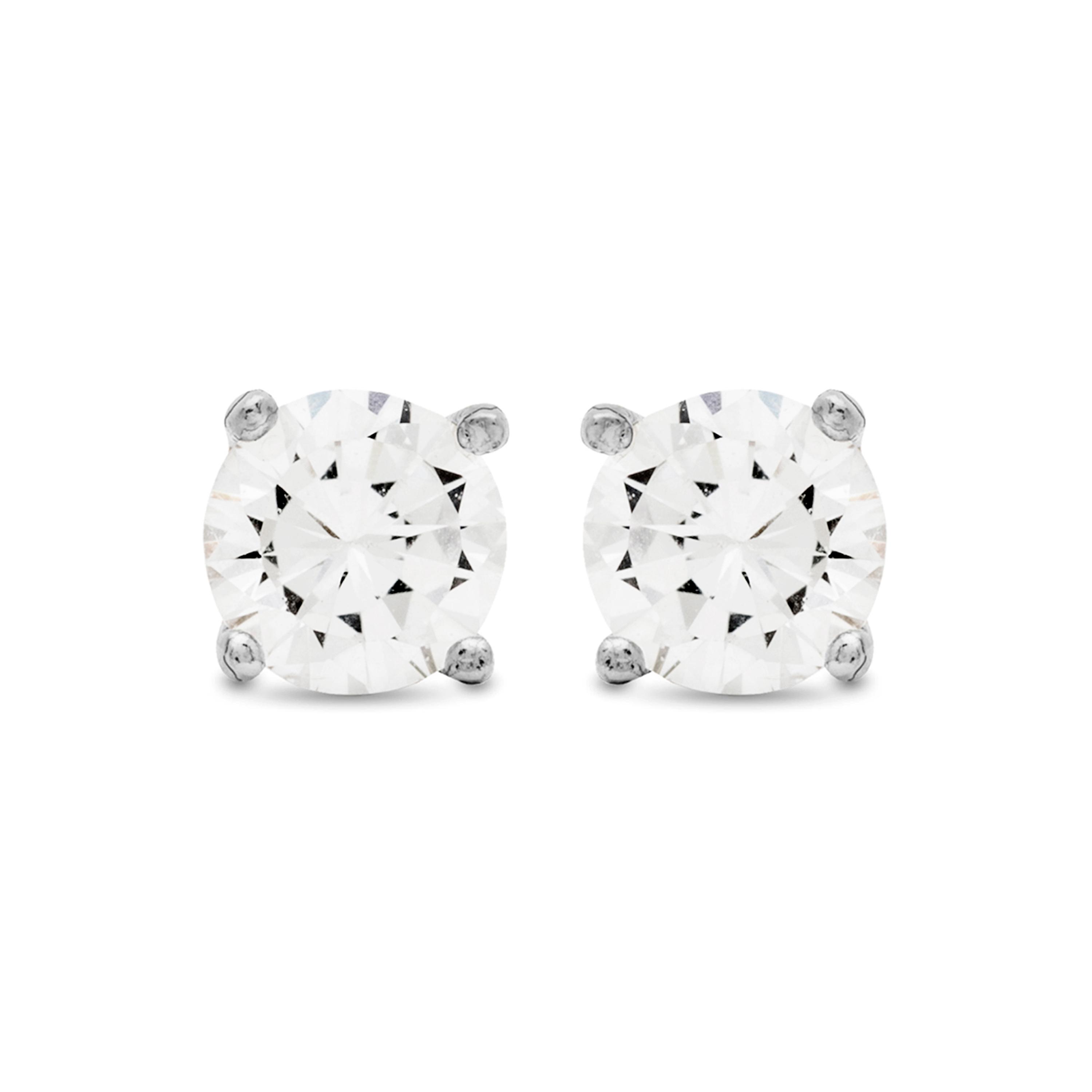 Luxenter oorbellen, basis 925 sterling zilver en glanzende zirkonia met gerhodineerde afwerking