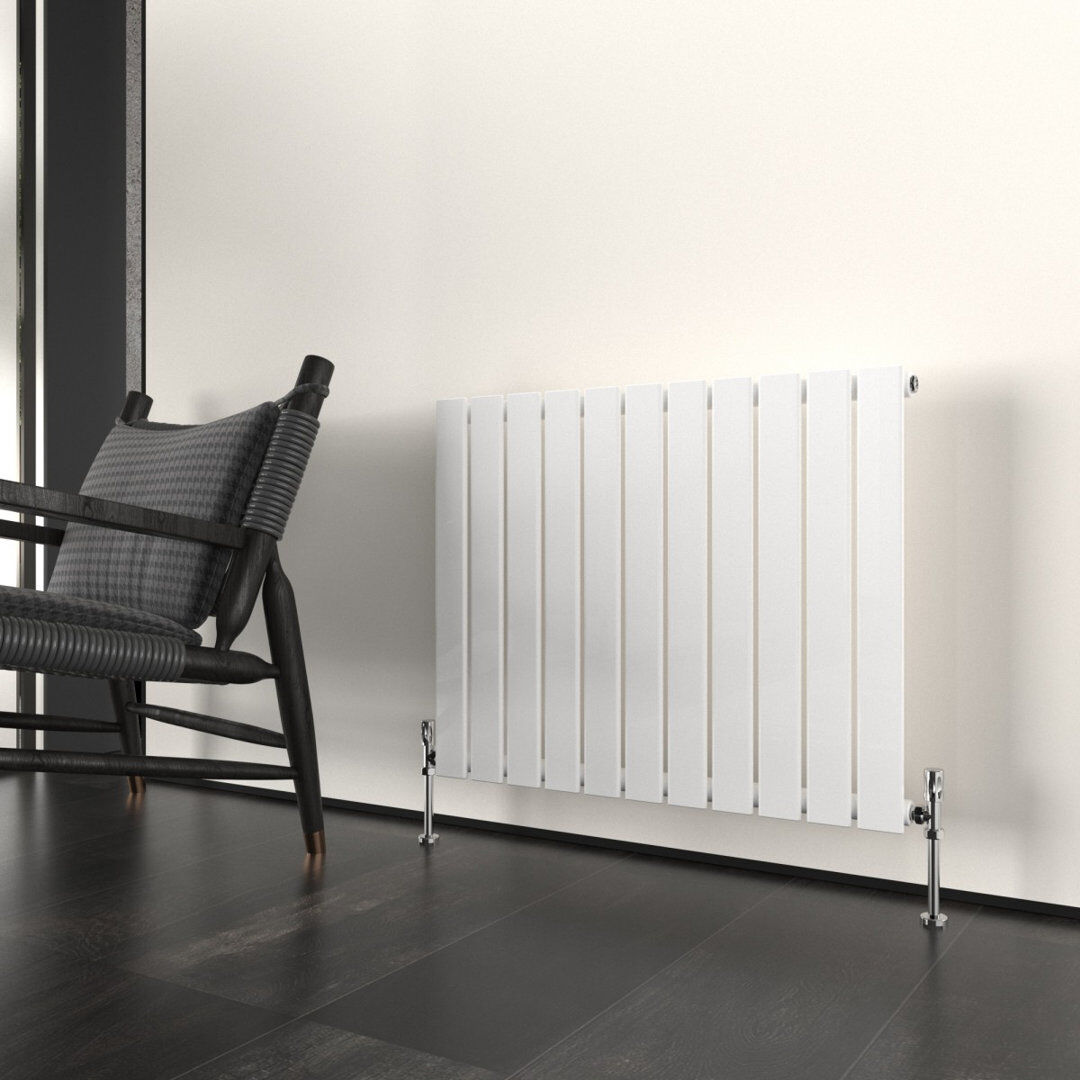 Ebern Designs Flat Panel Central Heating Designer Radiator White 60cm H x 74.8cm W x 4.6cm D