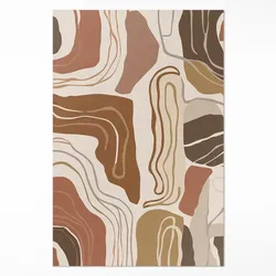 TEPPICH 150x225 cm Pastell-Boho Formen Unregelmäßige Linien & Flecken