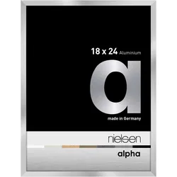 Nielsen Aluminium-Bilderrahmen Alpha  Silber / Normalglas / Floatglas / 18 x 24