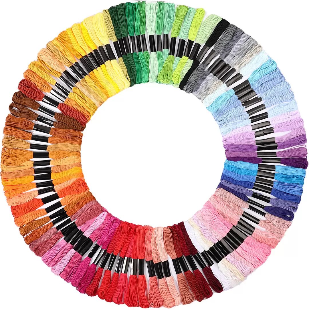 INF DIY Kreuzstich Bunte Baumwollfäden 200 Farben