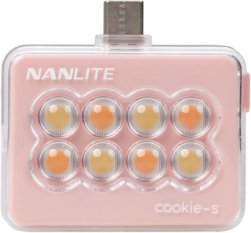 NANLITE cookie-s Mini lampe pour smartphone carrée rose corail
