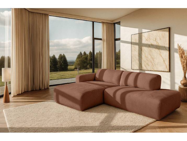Ecksofa GOODPRODUCT Myrland Kompaktsofa , rot (ginger), B:263cm H:72cm T:164cm, Sofas, Ecksofa, Breite 263 cm, Chenille, Easy Clean Stoff, mit Kaltschaum