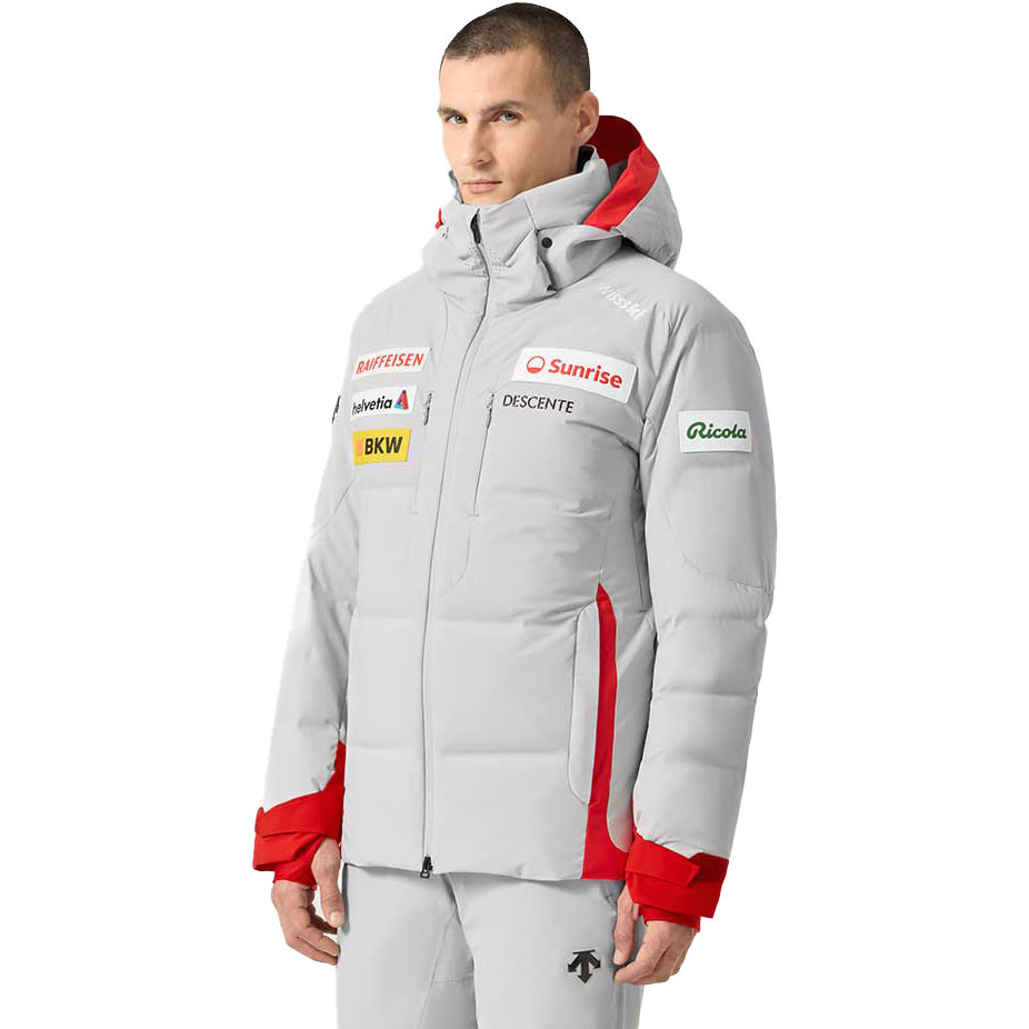 Descente Herren Daunen Skijacke SWISS NATIONAL TEAM REPLICA grey/red - 50