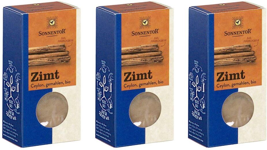 SONNENTOR Zimt Ceylon gemahlen Bio 3x40g