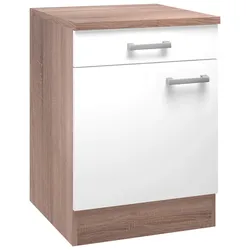 Küchenunterschrank Lexa Weiss/Eiche