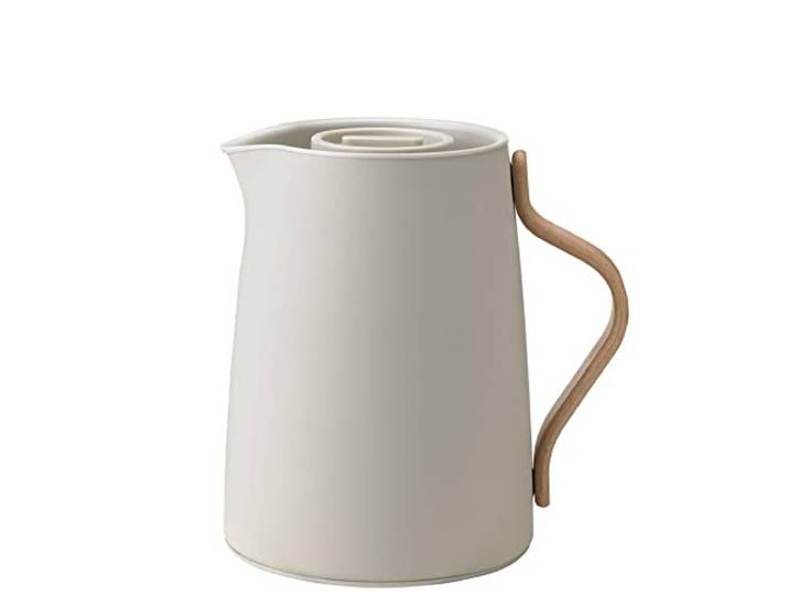 Stelton Théière Isotherme Emma – Théière Isotherme en Plastique avec Couvercle et Insert Thermique en Acier Inoxydable – 1 Litre\, Sable Doux