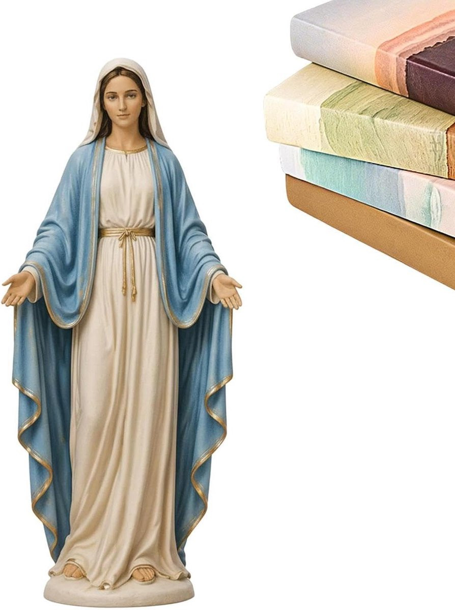 Maria Standbeeld Moeder Maria Figuur Blauw B/D/H: 79 x 104 x 79 cm