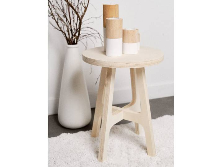 Tabouret rond tu beige