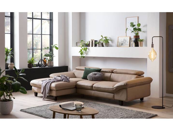 Ecksofa HOME AFFAIRE Pilot L-Form , braun (cappuccino), B:268cm H:73cm T:108cm, 100% Polyester, Feinstruktur 75000 Scheuertouren, Struktur 35000 Scheuertouren, Microfaser 40000, Sofas, Ecksofa, mit Kopfteilverstellung, wahlweise mit Schlaffunktion & Bettkasten