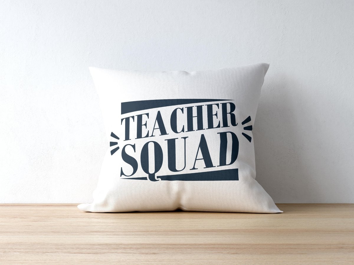Sierkussen Teacher Squad - Cadeau voor Juf of Meester - Polyester