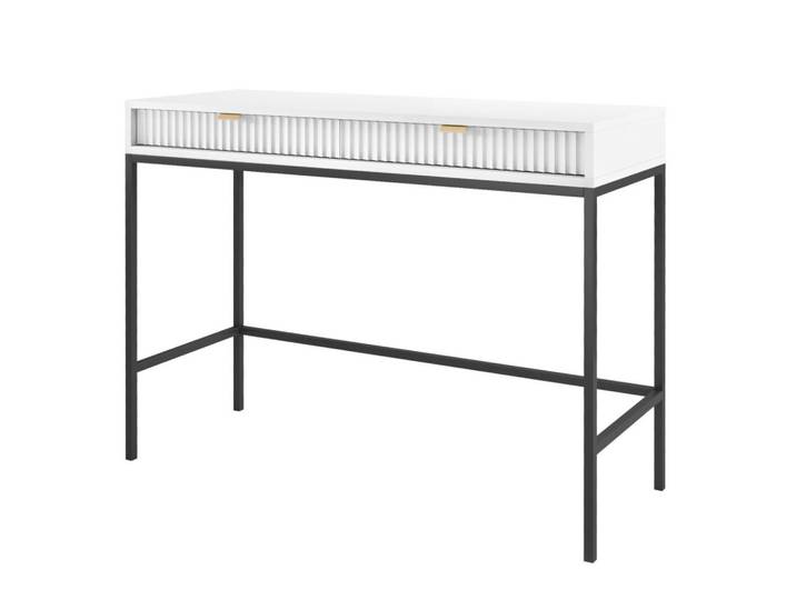 Komodee Schminktisch Nanaimo Toa1-2S Profilierte Fronten, Weiß, Metall, 104x77x50 cm, Schlafzimmer, Schminktische