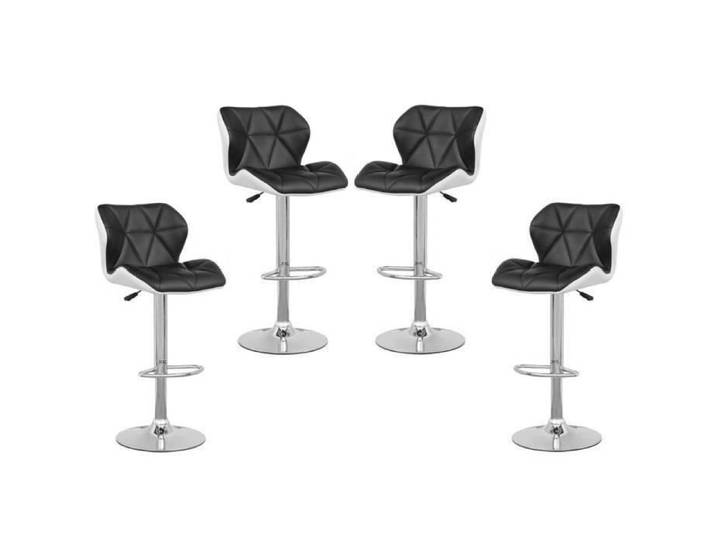 Tabourets de bar - Gogo - Lot de 4 en simili - Métal - Hauteur d'assise réglable