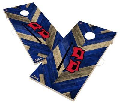 Skip's Garage Tulsa Golden Hurricane Premium 2x4 Cornhole Boards - V5