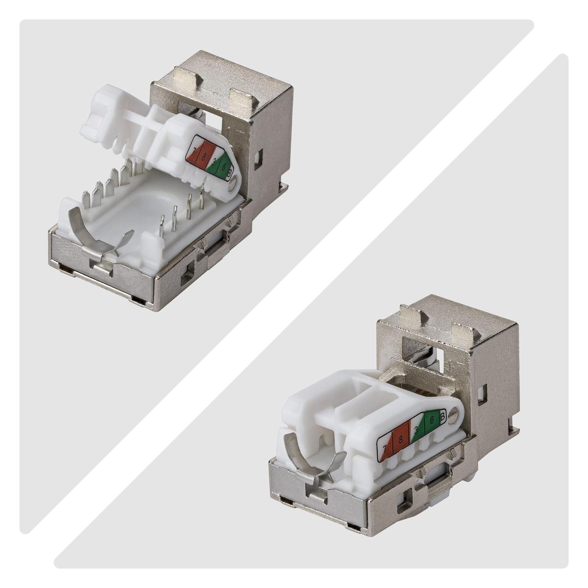 StarTech .com C6AKEYTLSTP9010PK, Abgewinkelt, Silber, RJ-45, Buchse, Buchse, 10GBase-T (Keystone Modul) (C6AKEYTLSTP9010PK)