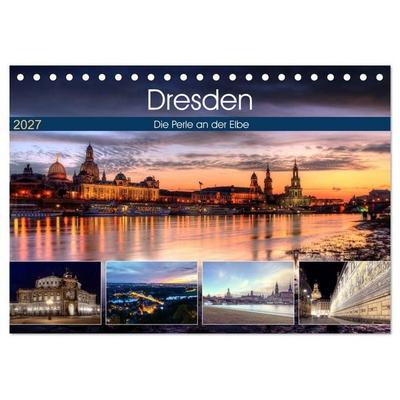 Dresden Die Perle an der Elbe (Tischkalender 2027 DIN A5 quer), CALVENDO Monatskalender