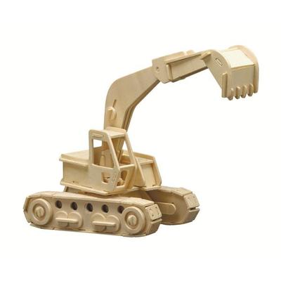 PEBARO 863/7 - Holzbausatz Bagger, 125 Teile, Holzkonstruktion zum Zusammenstecken