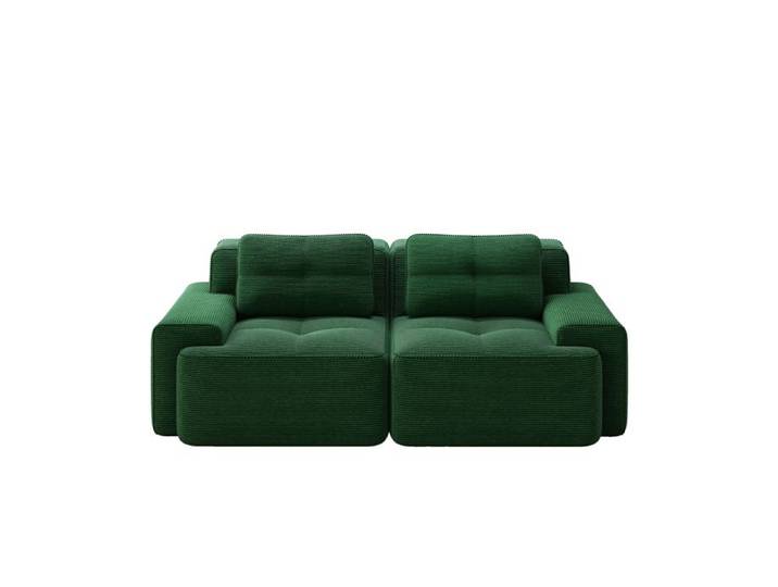 VLIVRA Canapé modulable - canapé 2 places pour salon avec assise profonde confortable en velours côtelé - 204x104x69 cm - vert