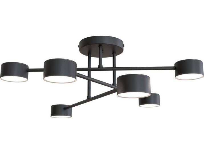 Emibig Deckenleuchte Modus 6 Stahl Sechsflammig Gx53 Schwarz Lampe Leuchte S216