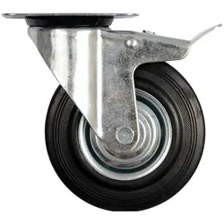 Toya, Möbelrollen, DOUBLE BRAKE SW. CASTER WBLACK RUB.160