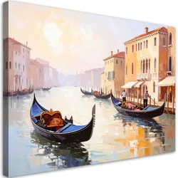 LEINWANDBILD Italien Venedig Gondeln Ansicht 60x40cm