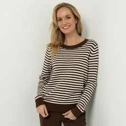 STRANDFEIN Pullover Rundhalsausschnitt Herz-Stickerei figurumspielend