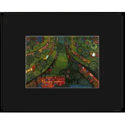 Intertrading Wandbild 51,3 x 41,3 cm green town Holz Bunt