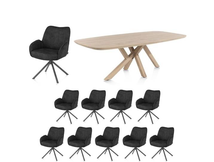 Henders & Hazel Riley/Shimla Indoor-Essgruppe 270 cm schwarz