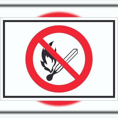 HB-Druck Feuer und offenes Licht verboten Symbol Aufkleber A1 (594x841mm)