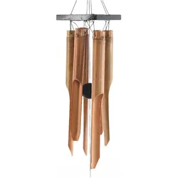Kaemingk, Aussendekoration, Windspiel aus Bambus Natur 13 x 13 x 85 cm