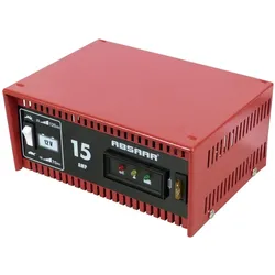 Absaar, Autobatterie Ladegerät, ABSAR-Batterie Ladegerät 12 Volt 18-120 AH 15 Ampere rot (15 A, 12V)