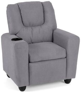Costway Kids Recliner Chair Push Back Toddler Reclining Armchair with Cup Holder-Grey