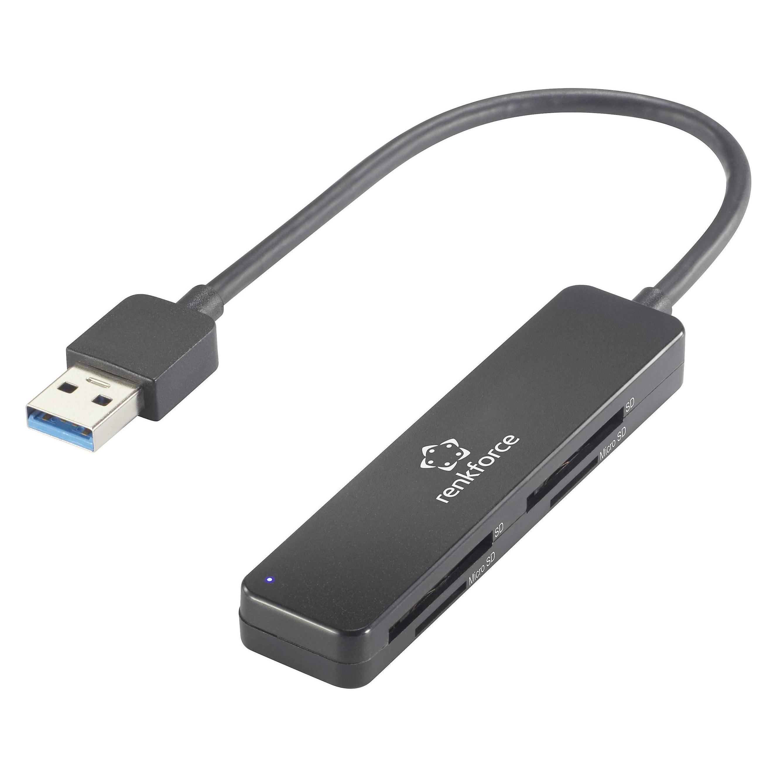 Renkforce USB-A 3 tragbarer Kartenleser (USB 3.0) (RF-5151022)