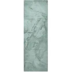 benuta Nest - Kunstfell-Teppich Dave Mint 80x240 cm