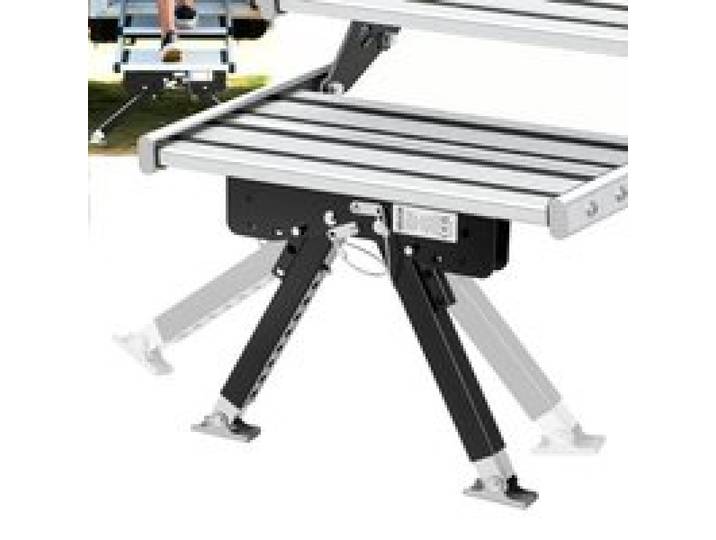 VEVOR RV-Stufenstabilisator, höhenverstellbares Stufenstütz-Set, Treppenstabilisatoren aus pulverbeschichtetem Stahl für Wohnwagen Reiseanhänger Wohnmobile, verstellbar 76,2-381 mm