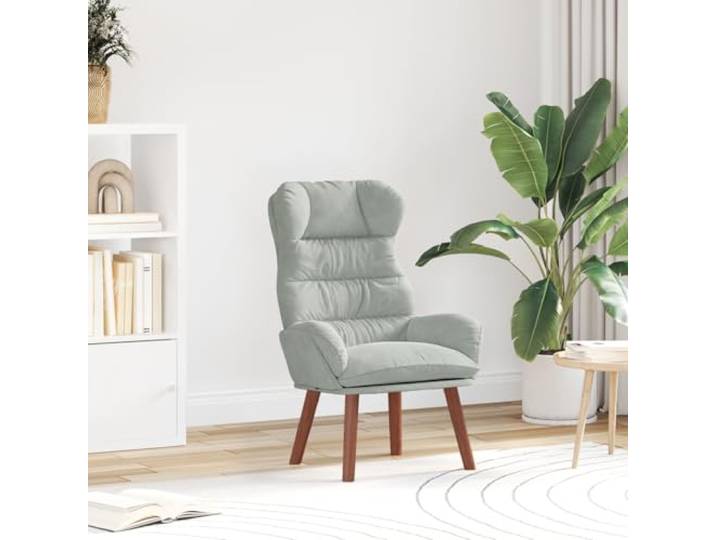 HEFZGDB Entspannungsstuhl Hellgrau Velvet Moderner Sessel mit Ergonomischem Design und Gepolsterten Armlehnen für Wohnzimmer und Schlafzimmer