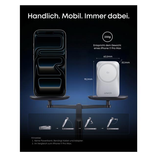 Anker Prime 3-in-1 Foldable Charging Station (25 W) (B25N1G21)