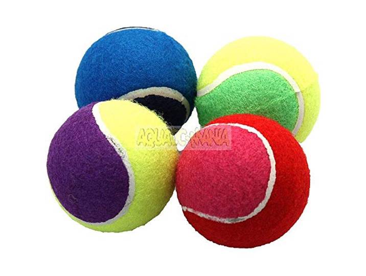 Happy Pet Diverse Tennisbal Strakke Twist Duurzaam Sterk Stoer Plezier Interactief Kauwen Buiten Spelen Ophalen Huisdieren Accessoire - 2,5 - Pack van 4