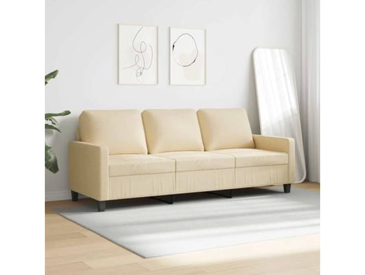 KTHLBRH 3-Sitzer-Sofa, Creme, 180 cm, aus Stoff Gestell aus Metall, Polsterung aus Schaumstoff, maximale Belastung 110 kg pro Sitz