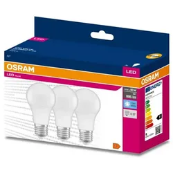 3er Pack OSRAM LED VALUE E27 Glühlampen matt wie 60W neutralweiß