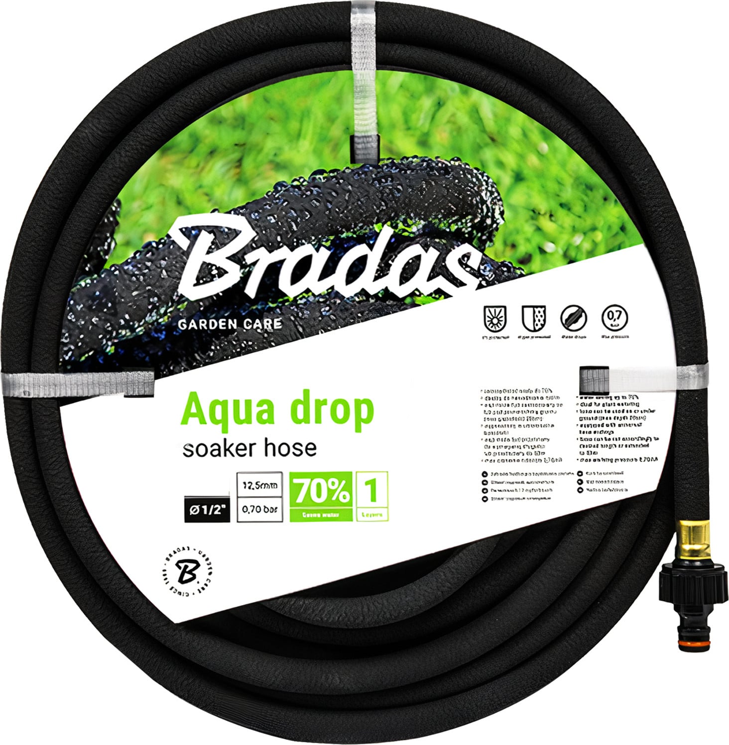 Bradas Guma Slang, 7,5 meter, 1,27 cm