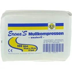 ERENA Mullkompr.10x10 cm unsteril 8fach 100 St